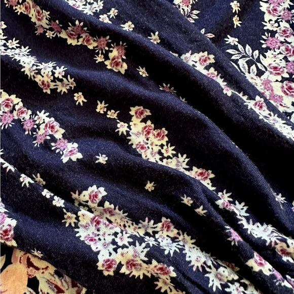 Living Doll Blue Pink Floral Lace Long Sleeve Boho Blouse Top Size Large NEW - Picture 10 of 13